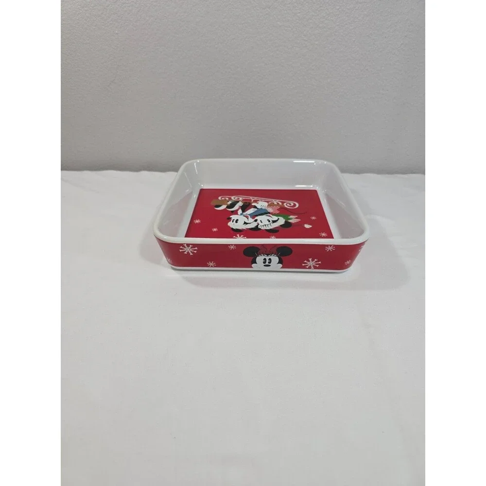 Disney Mickey And Minnie Mouse Sleigh Christmas Baking Casserole Dish Holiday